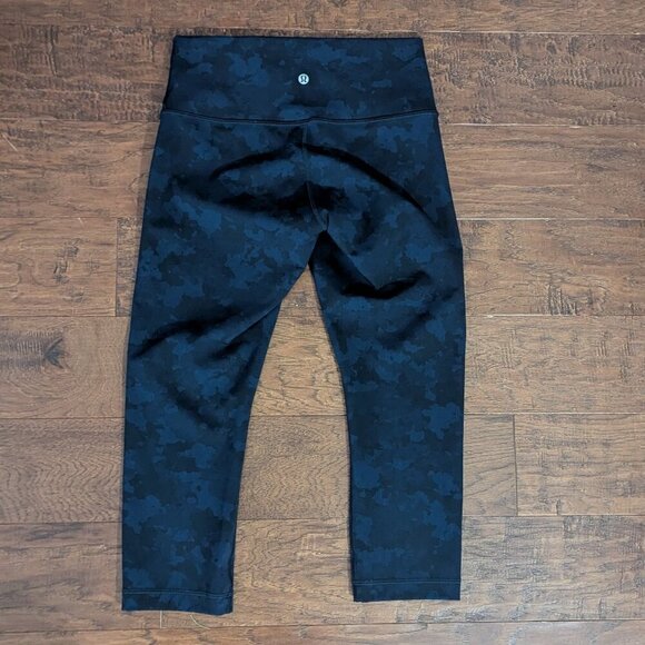 Lululemon Wunder Under Crop Hi Rise Camouflaged Midnight Navy 8 - Picture 4 of 8